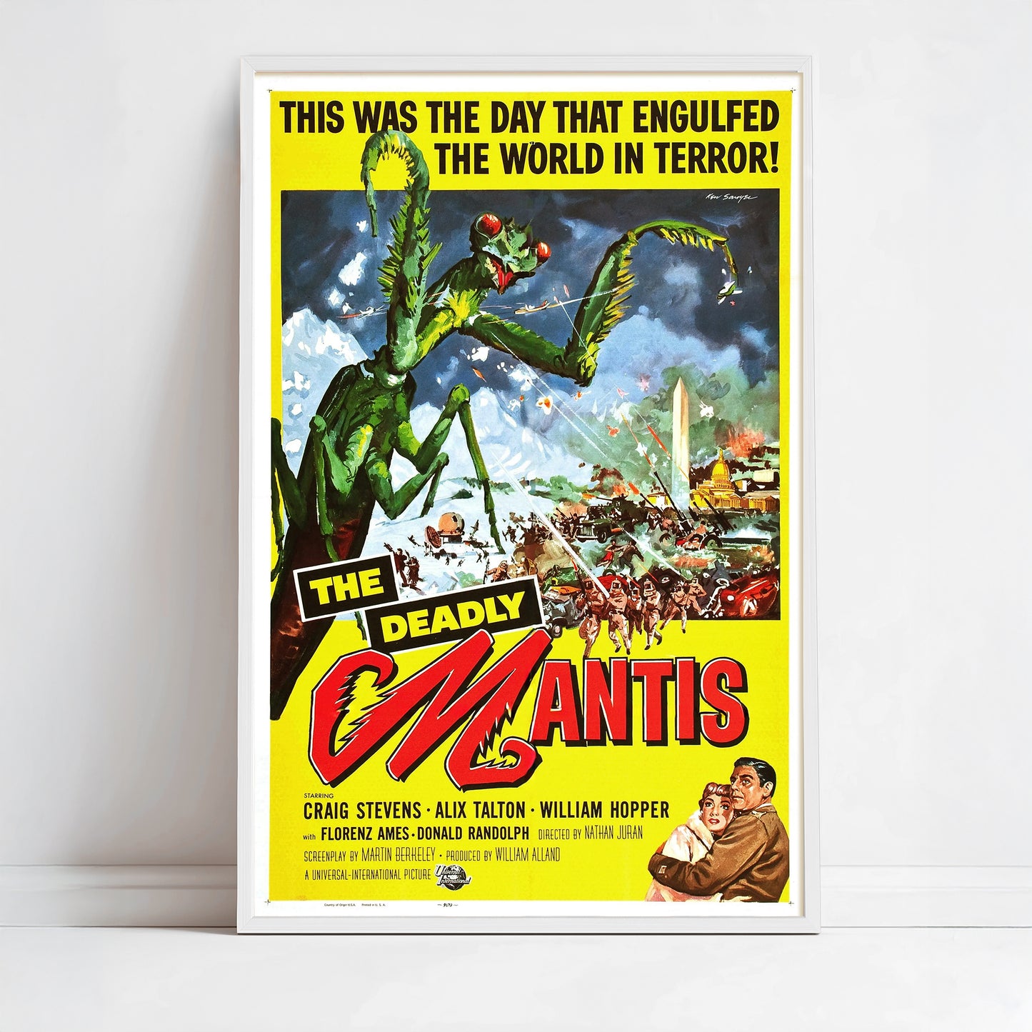 Vintage The Deadly Mantis Poster • Classic Creature Feature Film Art • Retro Horror Wall Decor