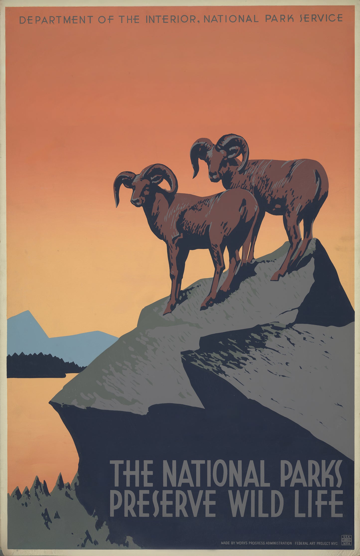 The National Parks Preserve Wildlife – WPA Conservation Poster