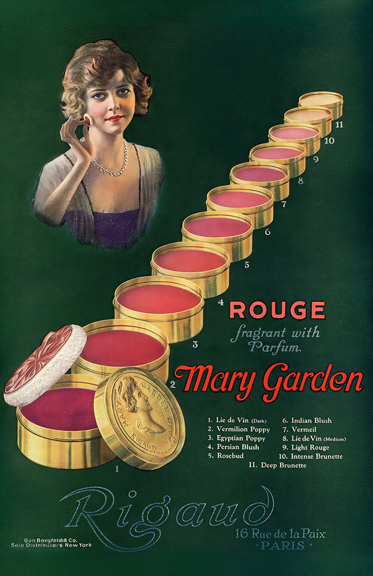 Vintage rouge poster print, perfume makeup ad art, vanity decor, Art Deco Paris 11x17