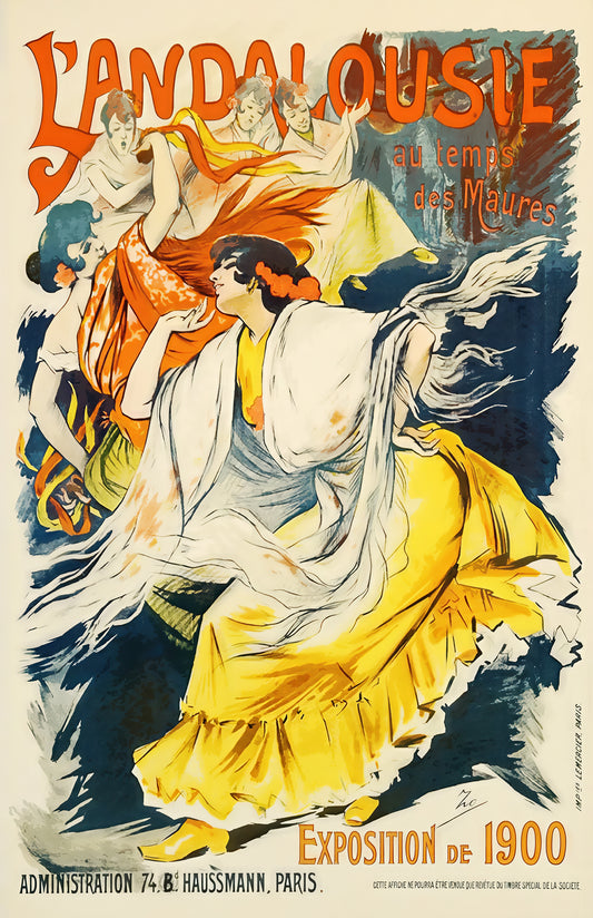 L’Andalousie au Temps des Maures – 1900 Exposition Vintage Poster (11×17 Reprint)