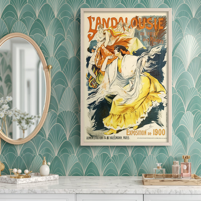 L’Andalousie au Temps des Maures – 1900 Exposition Vintage Poster (11×17 Reprint)