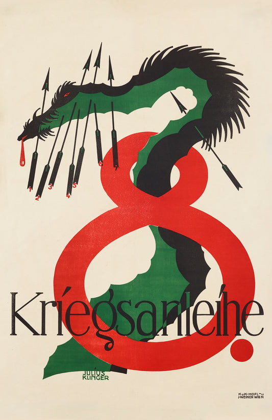 Julius Klinger Serpent Poster – Bold Graphic Art Deco Print (11×17)