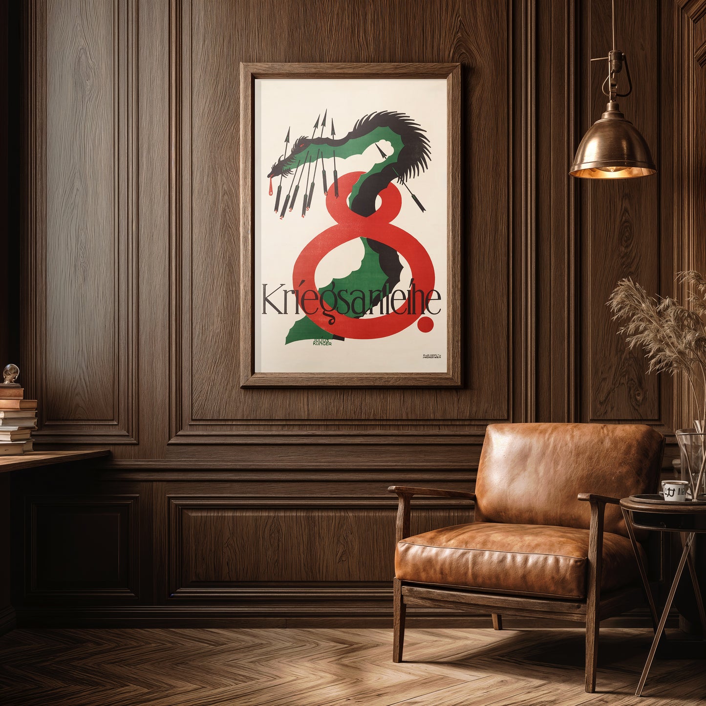 Julius Klinger Serpent Poster – Bold Graphic Art Deco Print (11×17)