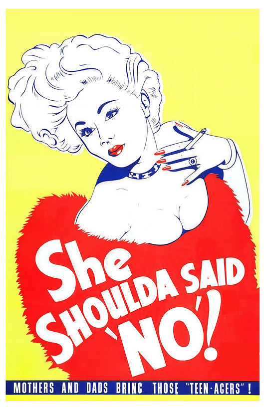 “She Shoulda Said No!” Vintage Exploitation Movie Poster – Retro 11×17 Art Print