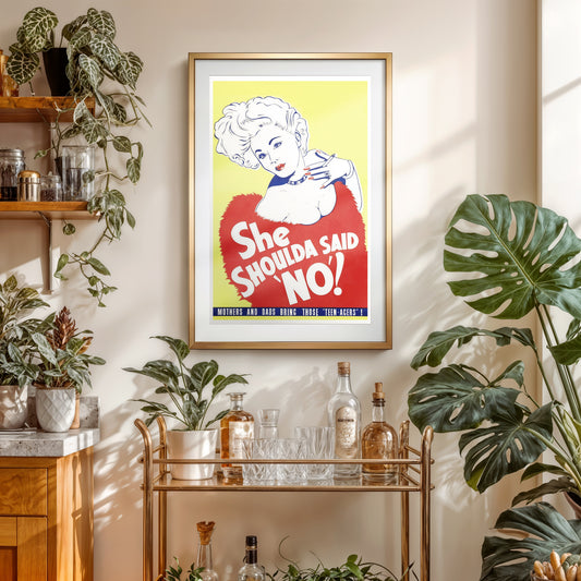 “She Shoulda Said No!” Vintage Exploitation Movie Poster – Retro 11×17 Art Print