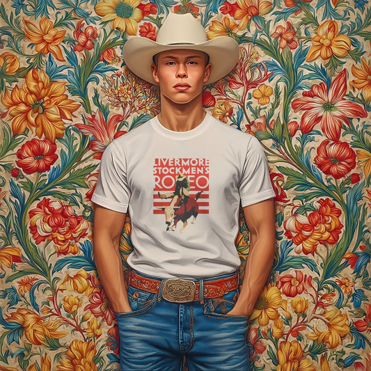 Livermore Stockmen’s Rodeo T-Shirt • Vintage Western Cowboy Shirt • Bull Rider Graphic Tee • Retro Rodeo Apparel