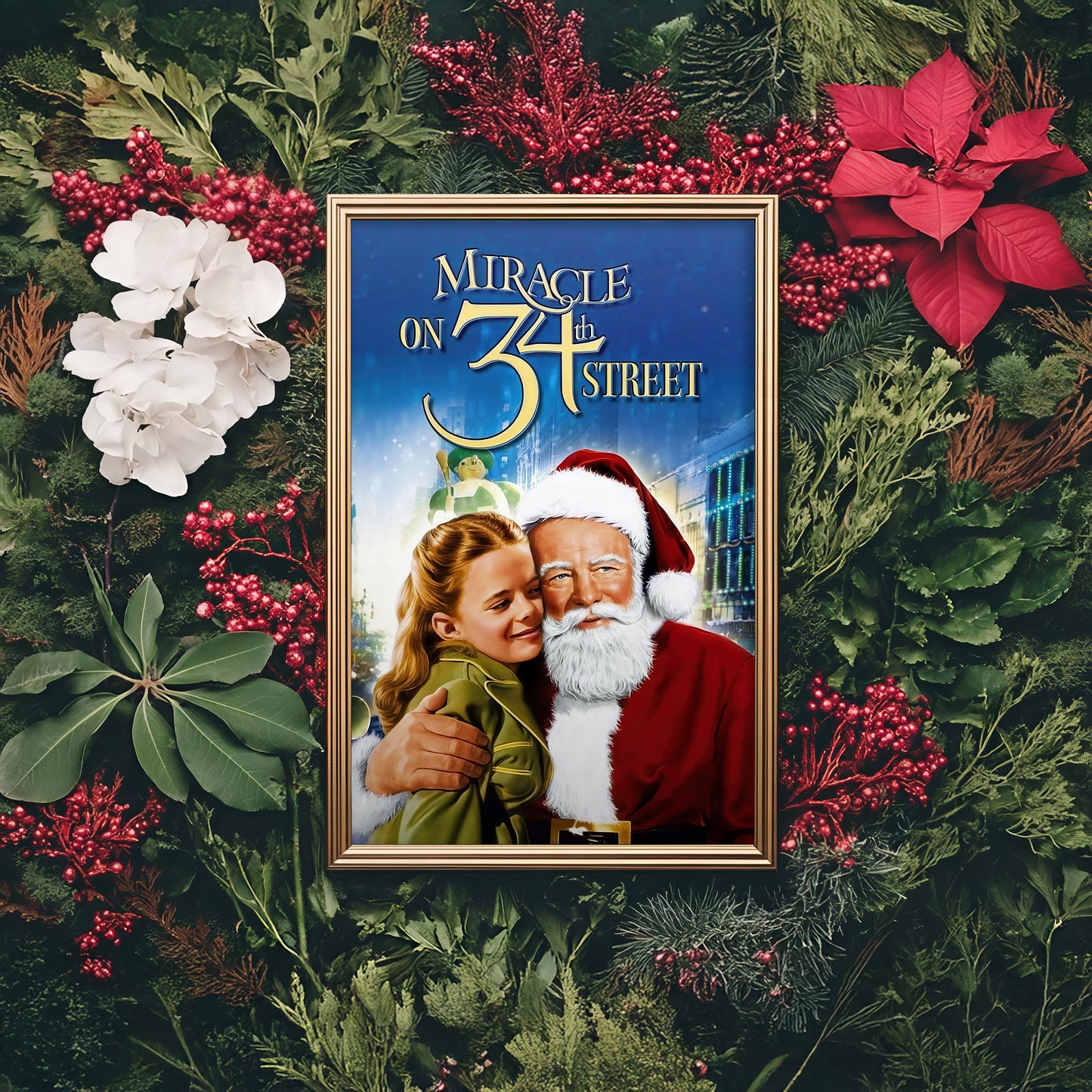 Miracle on 34th Street Poster • Classic Christmas Movie Print • Vintage Holiday Wall Art