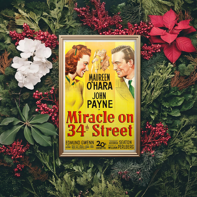 Miracle on 34th Street Vintage Movie Poster • Classic 1947 Christmas Film Print • Retro Holiday Wall Art