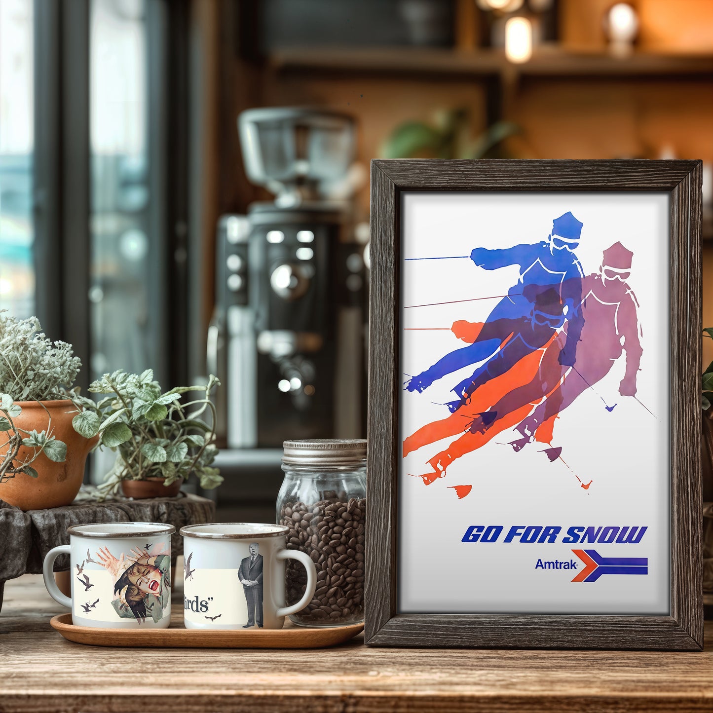 Amtrak “Go For Snow” Vintage Ski Poster