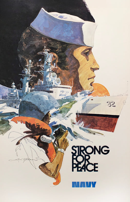 Strong for Peace Vintage Navy Poster – U.S. Naval Art Print (11×17)