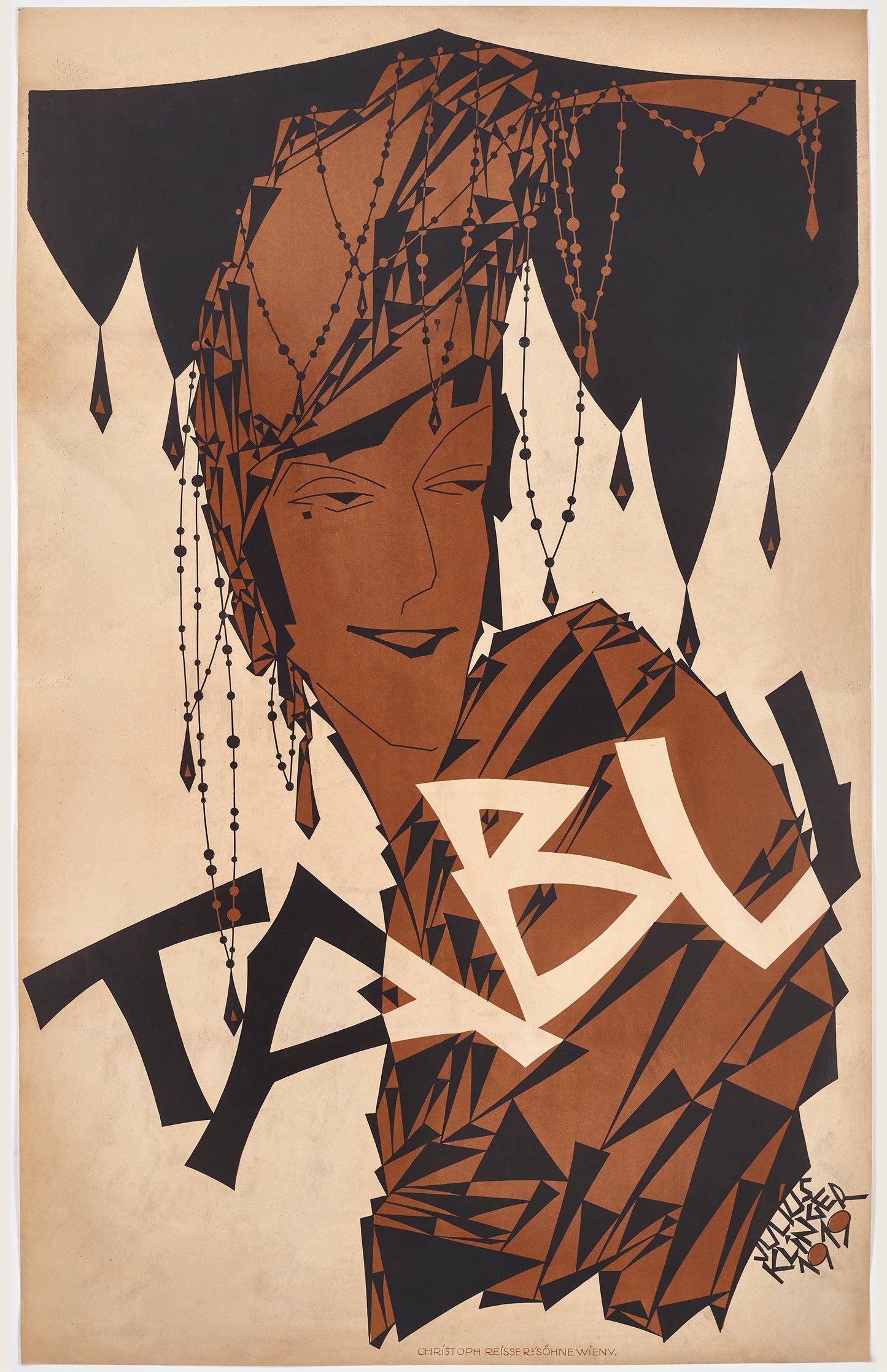 TABU 1919 Art Deco Poster – Julius Klinger Geometric Expressionist Print