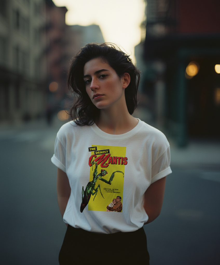 Vintage The Deadly Mantis Movie Poster T-Shirt • Classic Creature Feature Tee • Retro Horror Shirt