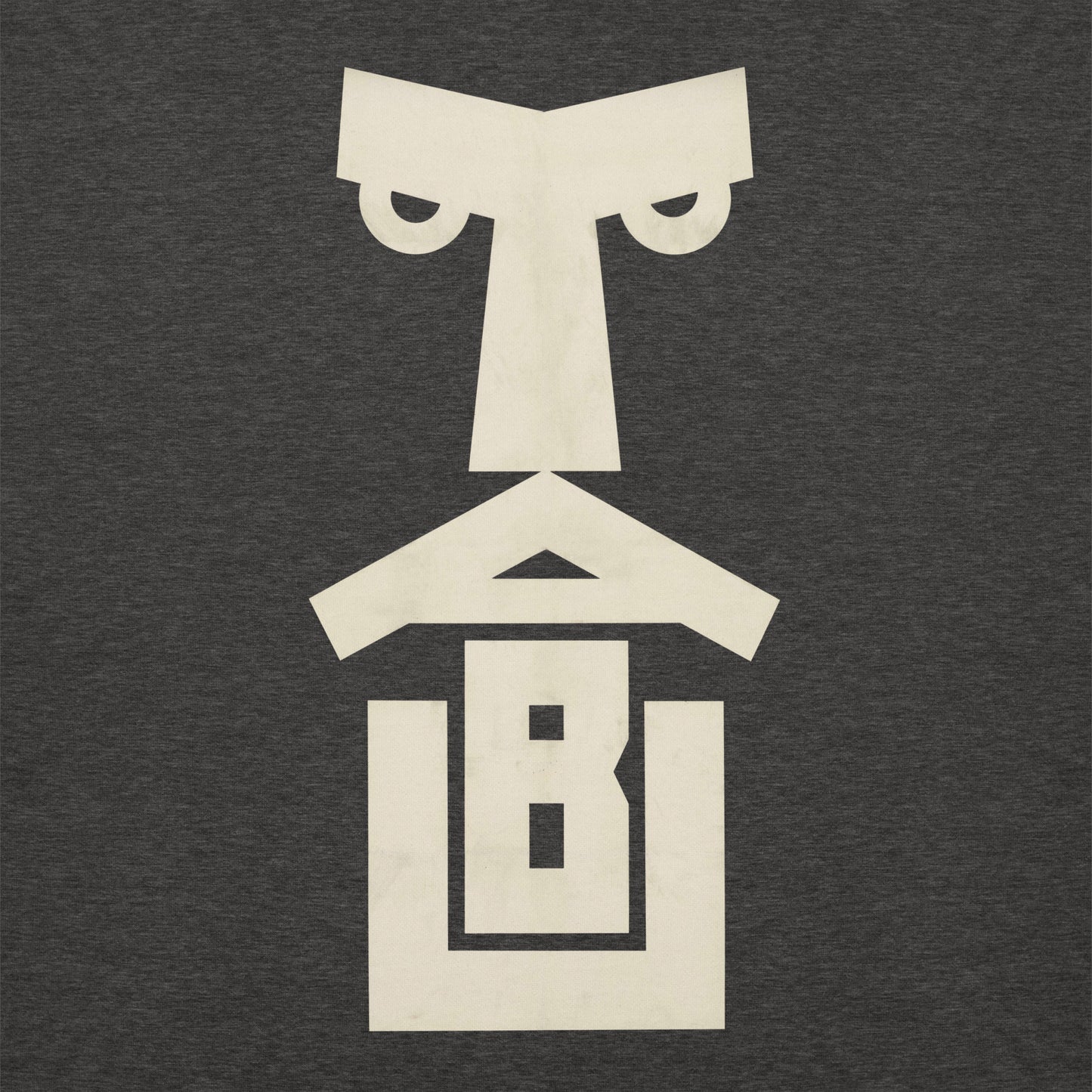 Geometric Face Back-Print Sweatshirt – Minimalist Modern Graphic Pullover