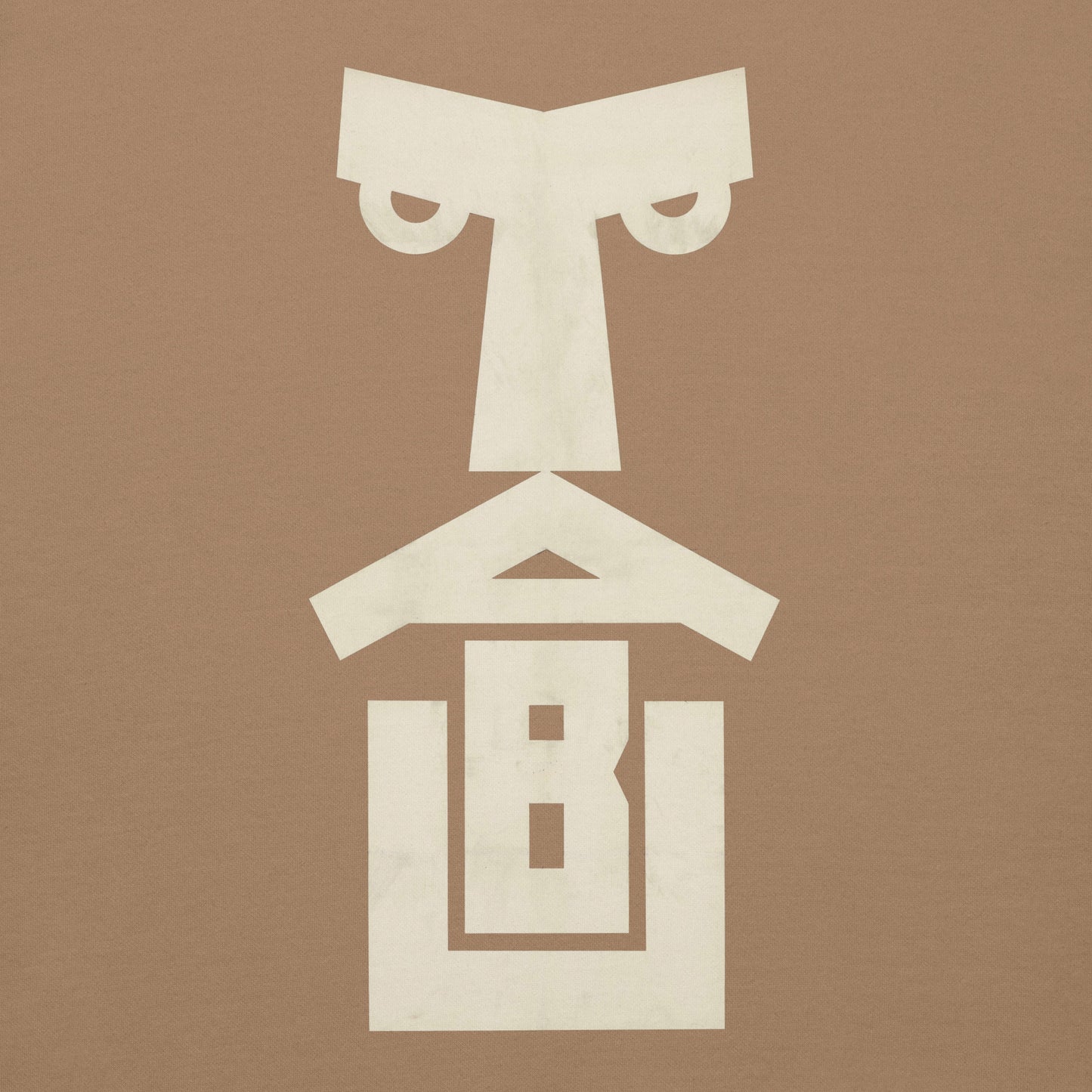 Geometric Face Back-Print Sweatshirt – Minimalist Modern Graphic Pullover