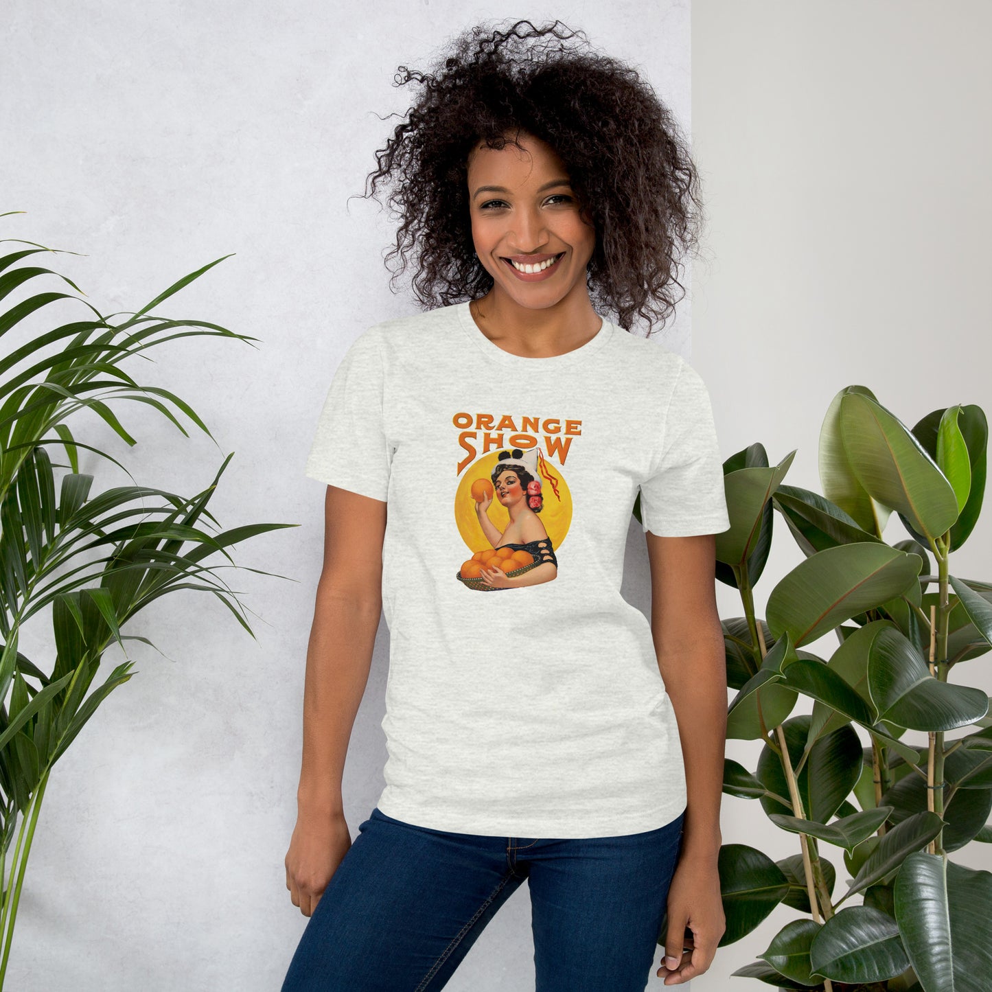 Vintage Orange Show Graphic Tee – Retro Fruit Festival Pin-Up Shirt