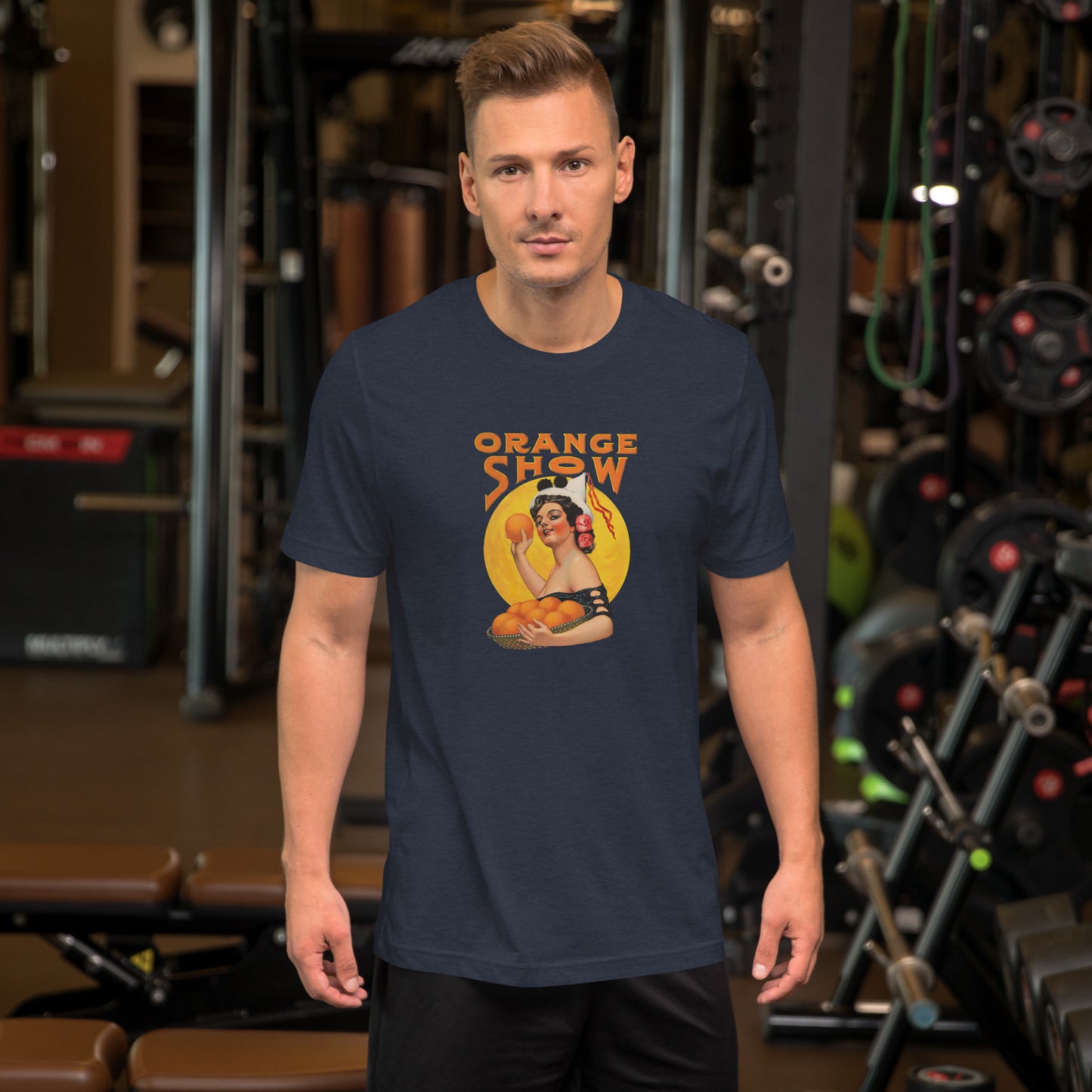 Vintage Orange Show Graphic Tee – Retro Fruit Festival Pin-Up Shirt