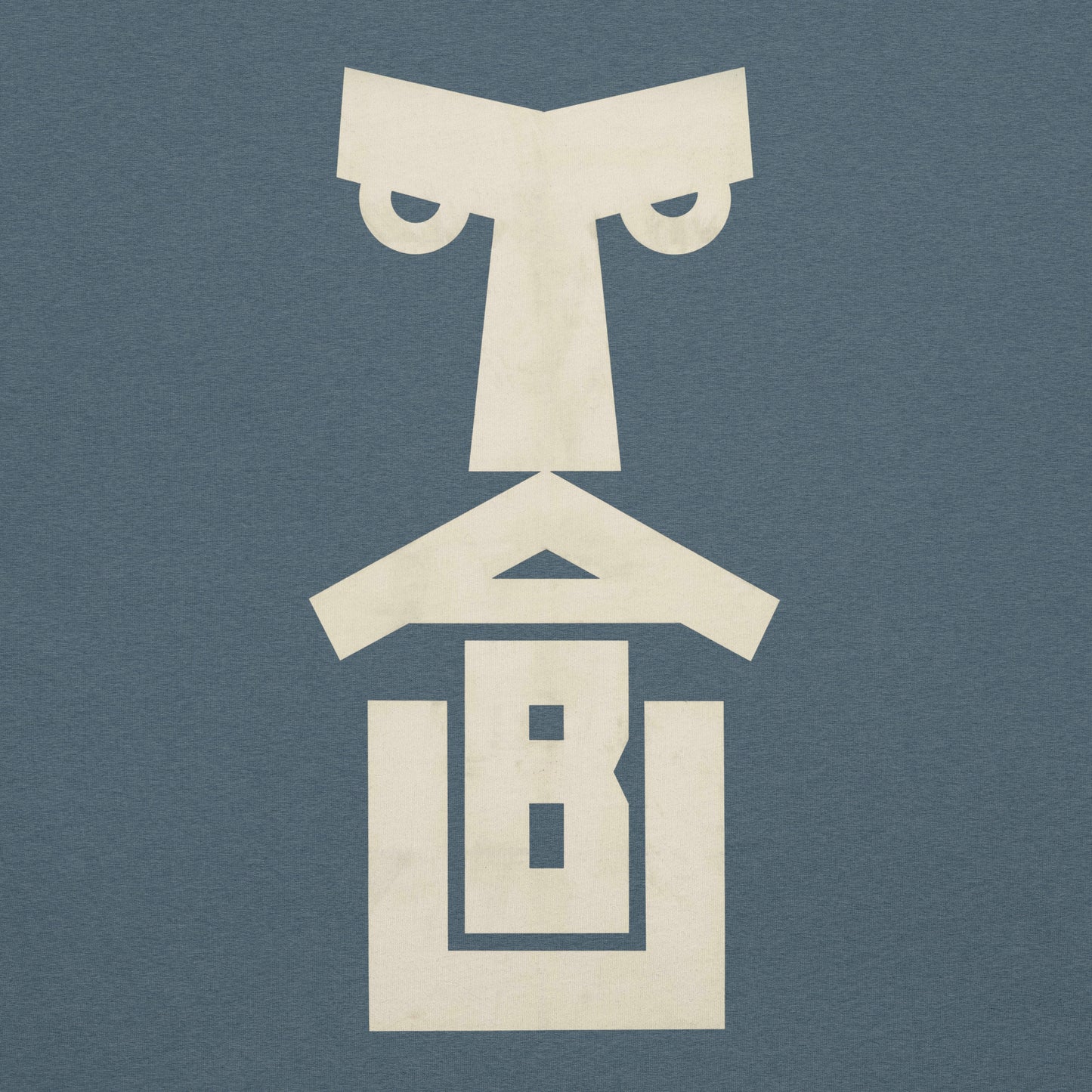 Bold Geometric Face Back-Print T-Shirt – Minimalist Modern Graphic Tee