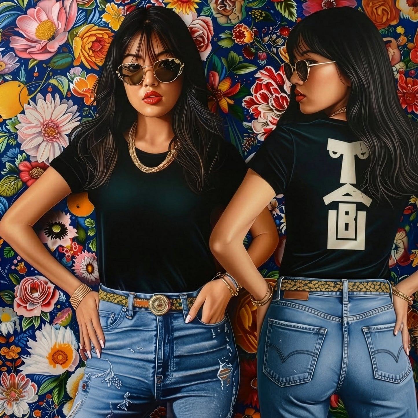 Bold Geometric Face Back-Print T-Shirt – Minimalist Modern Graphic Tee