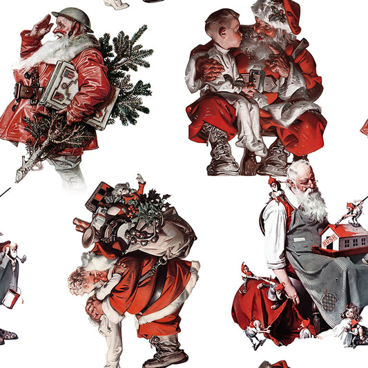 Vintage Santa Claus Wrapping Paper – Retro Christmas Illustration Pattern