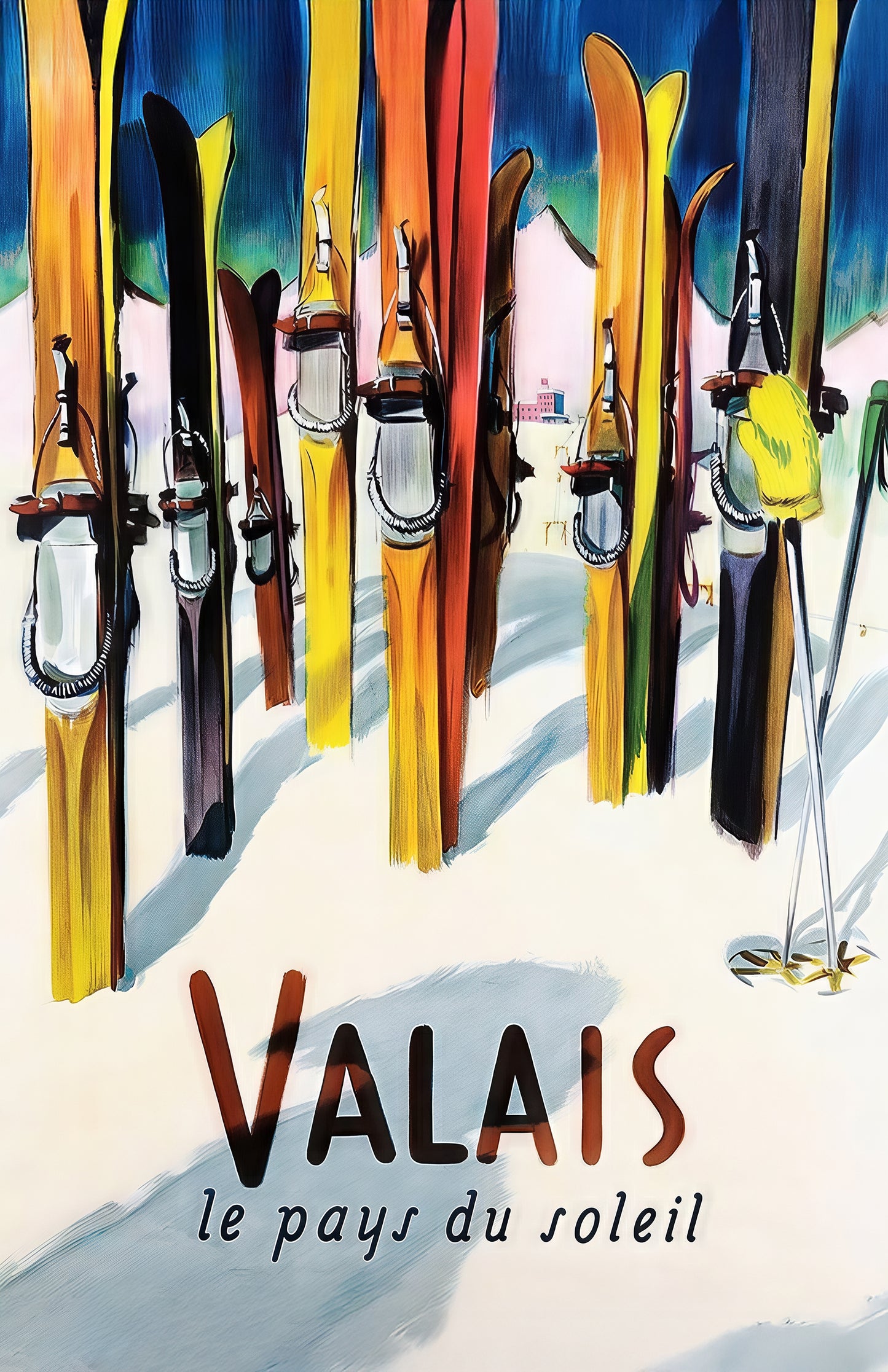 Valais – Le Pays du Soleil Vintage Ski Poster