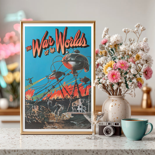The War of the Worlds Vintage Sci-Fi Poster – Retro Alien Invasion Art Print