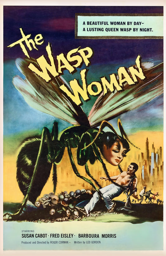 The Wasp Woman Vintage Horror Poster • 1959 Sci-Fi Monster Movie Wall Art • Retro Creature Feature Print