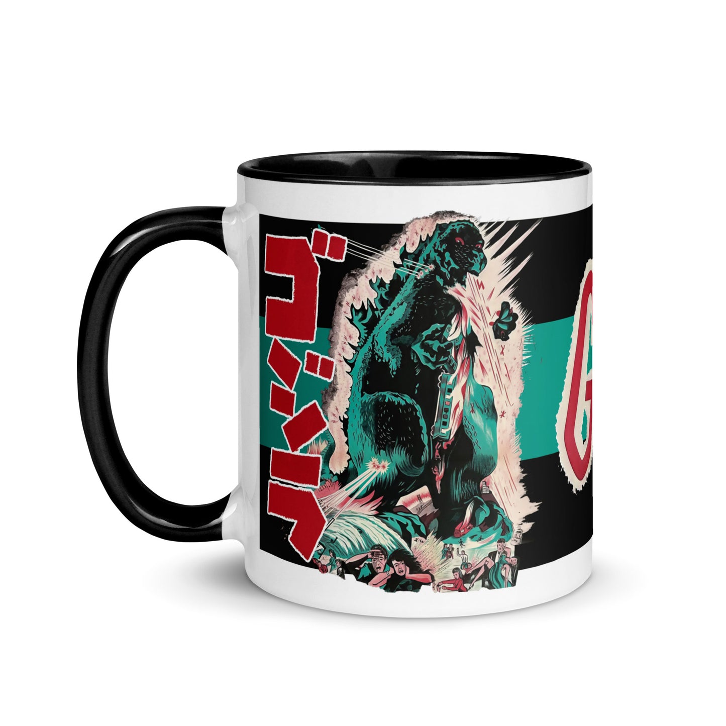 Godzilla Porcelain Mug – Vintage French Movie Poster Kaiju Coffee Cup 11oz