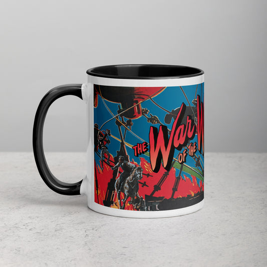 War of the Worlds Ceramic Mug – Retro Sci-Fi Movie Art with Color Handle & Interior