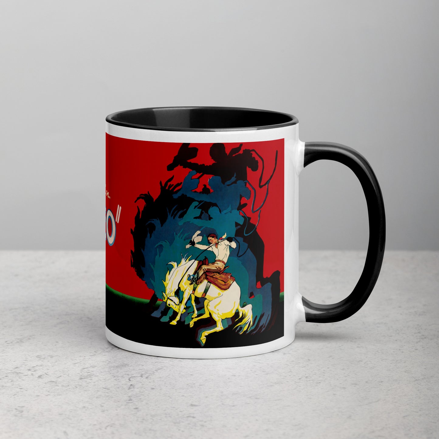 King of the Rodeo Porcelain Mug – Vintage Western Cowboy Coffee Cup