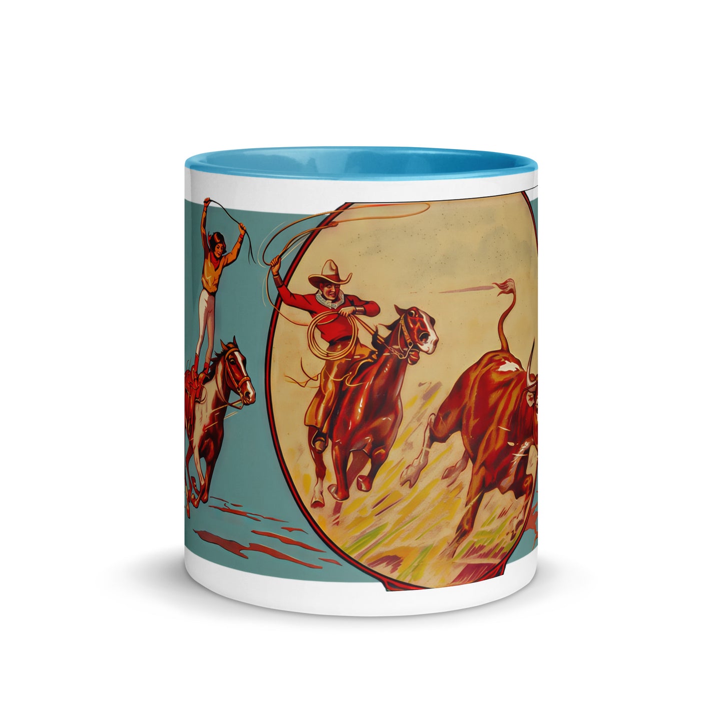 Vintage Rodeo Porcelain Mug – Red Horse Hurley Ranch Western Cowboy Coffee Cup 11oz