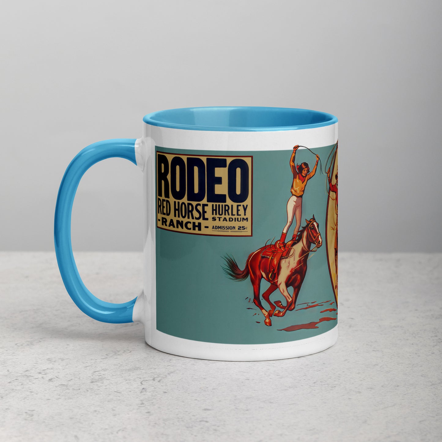 Vintage Rodeo Porcelain Mug – Red Horse Hurley Ranch Western Cowboy Coffee Cup 11oz