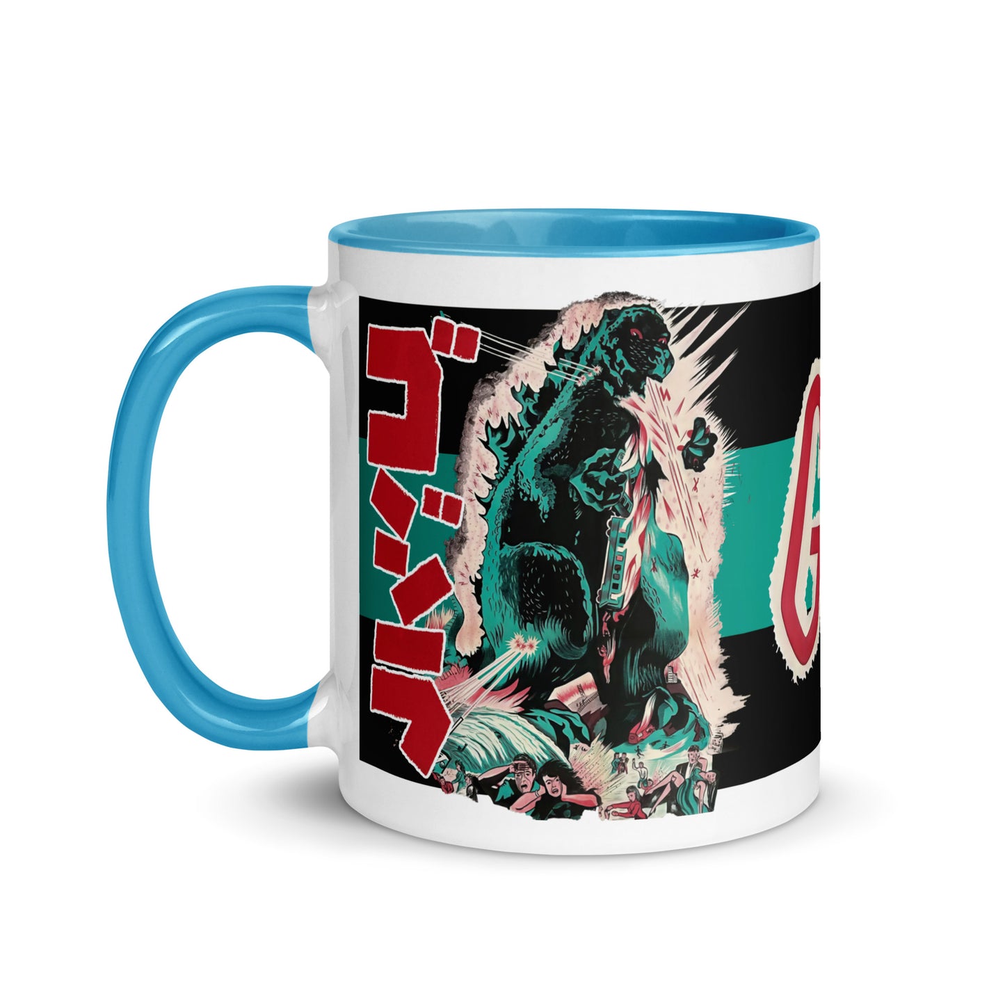 Godzilla Porcelain Mug – Vintage French Movie Poster Kaiju Coffee Cup 11oz