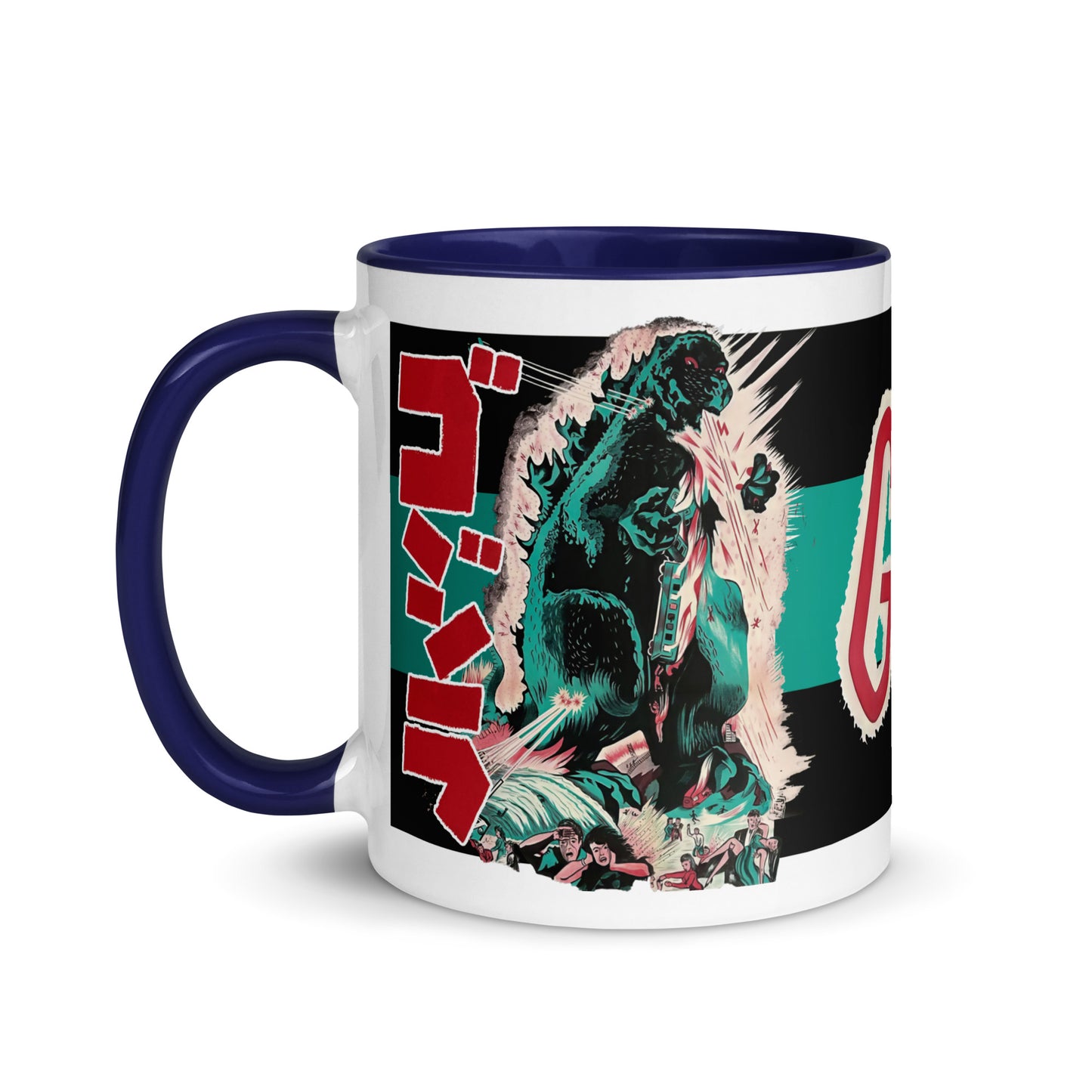 Godzilla Porcelain Mug – Vintage French Movie Poster Kaiju Coffee Cup 11oz