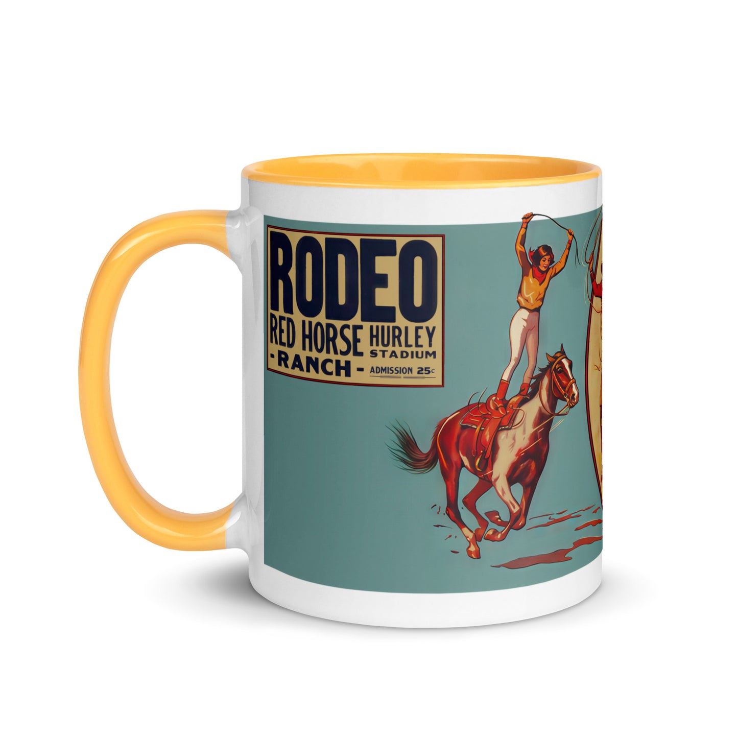 Vintage Rodeo Porcelain Mug – Red Horse Hurley Ranch Western Cowboy Coffee Cup 11oz