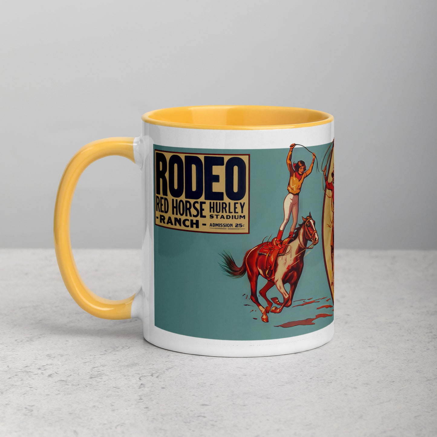 Vintage Rodeo Porcelain Mug – Red Horse Hurley Ranch Western Cowboy Coffee Cup 11oz
