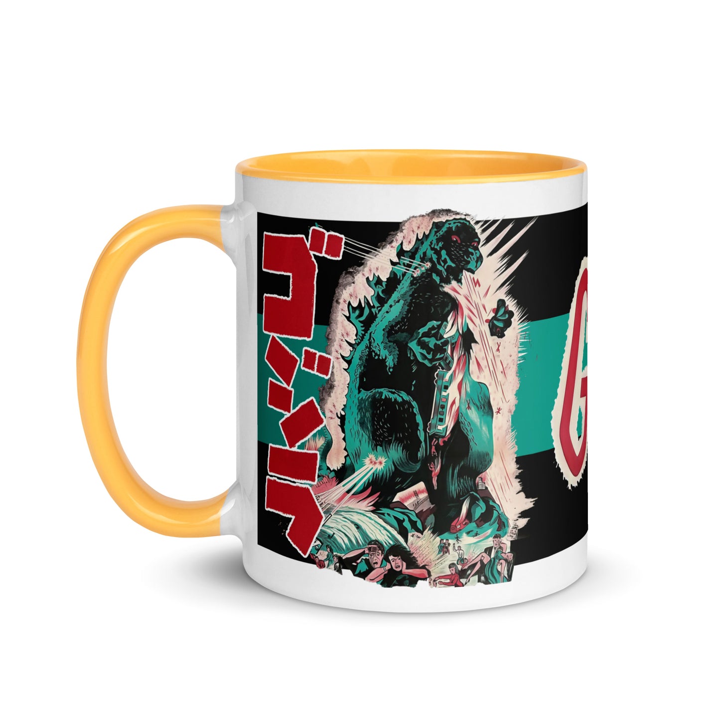 Godzilla Porcelain Mug – Vintage French Movie Poster Kaiju Coffee Cup 11oz