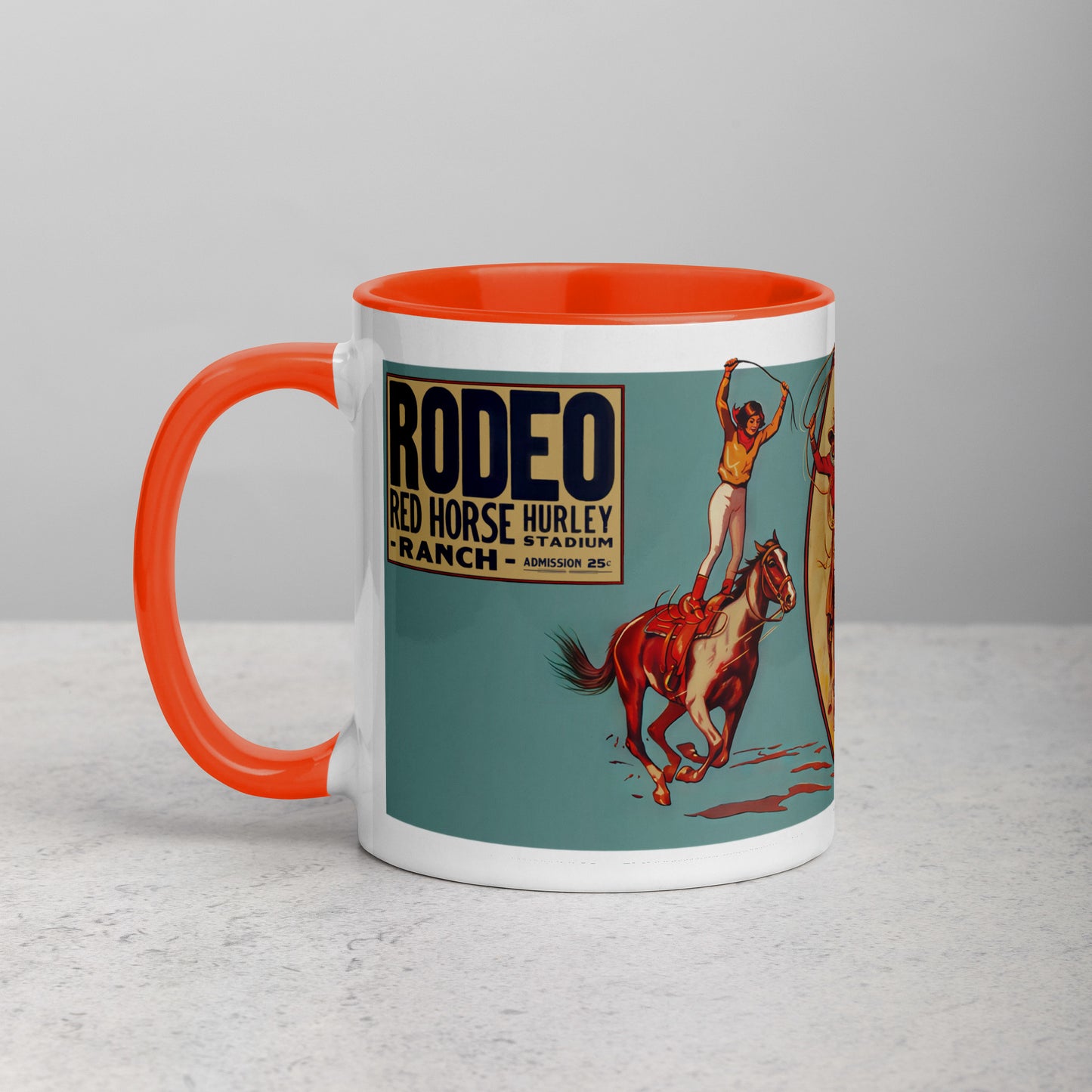 Vintage Rodeo Porcelain Mug – Red Horse Hurley Ranch Western Cowboy Coffee Cup 11oz