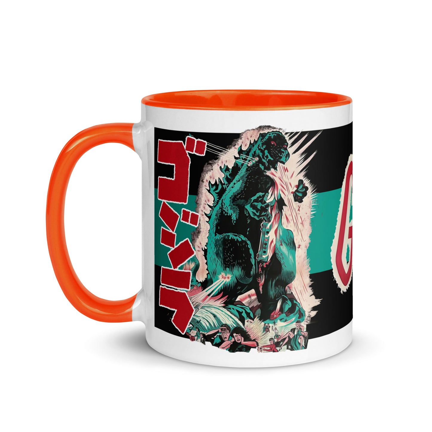 Godzilla Porcelain Mug – Vintage French Movie Poster Kaiju Coffee Cup 11oz