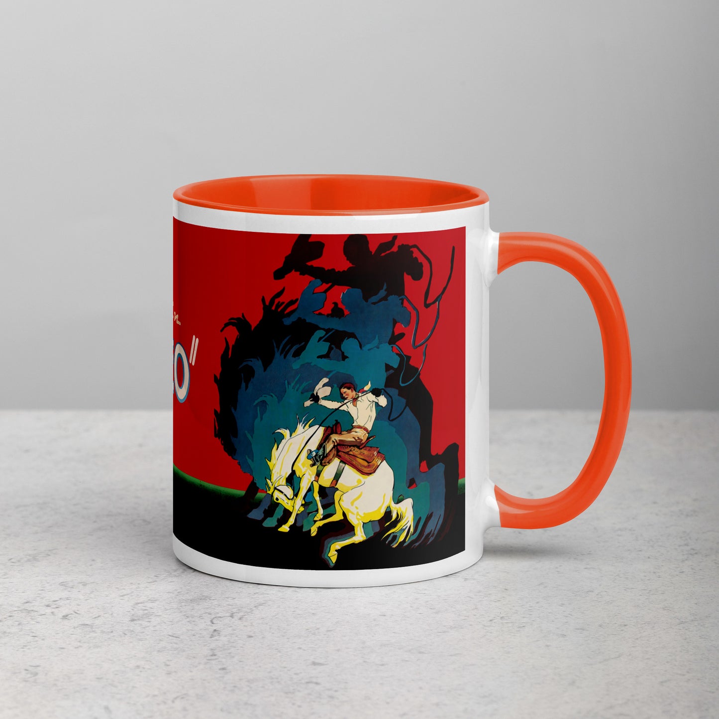 King of the Rodeo Porcelain Mug – Vintage Western Cowboy Coffee Cup