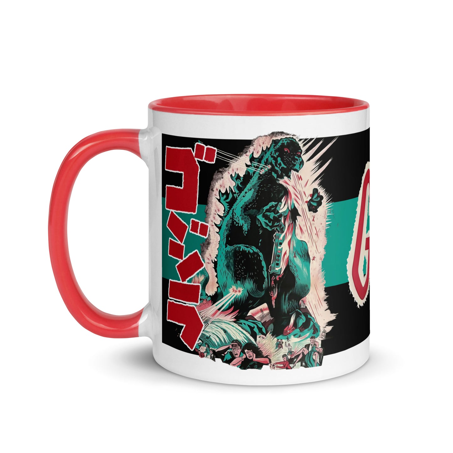 Godzilla Porcelain Mug – Vintage French Movie Poster Kaiju Coffee Cup 11oz