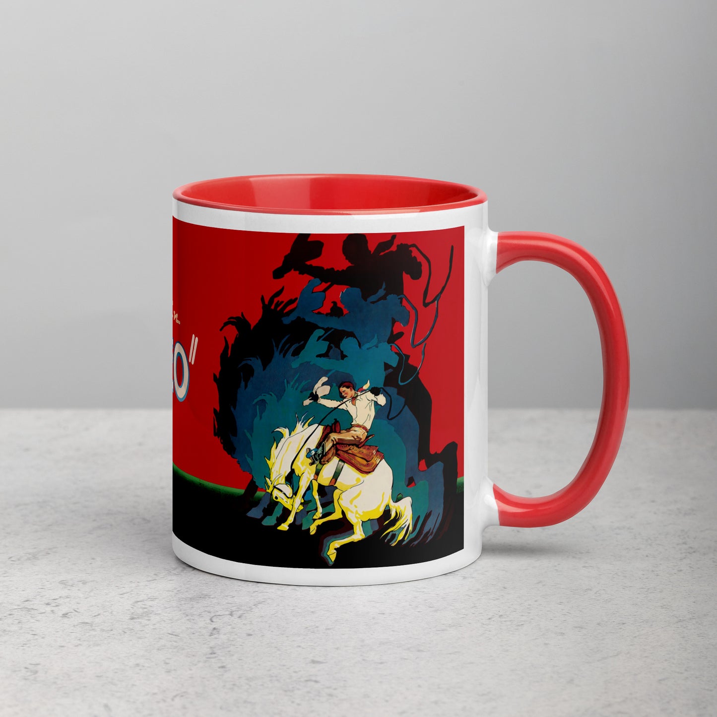 King of the Rodeo Porcelain Mug – Vintage Western Cowboy Coffee Cup