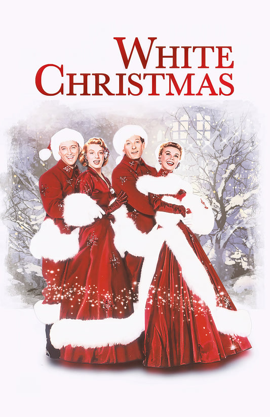 White Christmas Vintage Art Print – Classic Holiday Film Poster (Clean Edition)