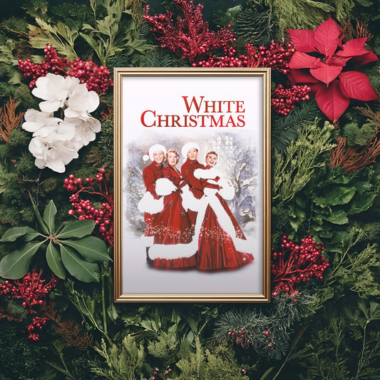 White Christmas Vintage Art Print – Classic Holiday Film Poster (Clean Edition)
