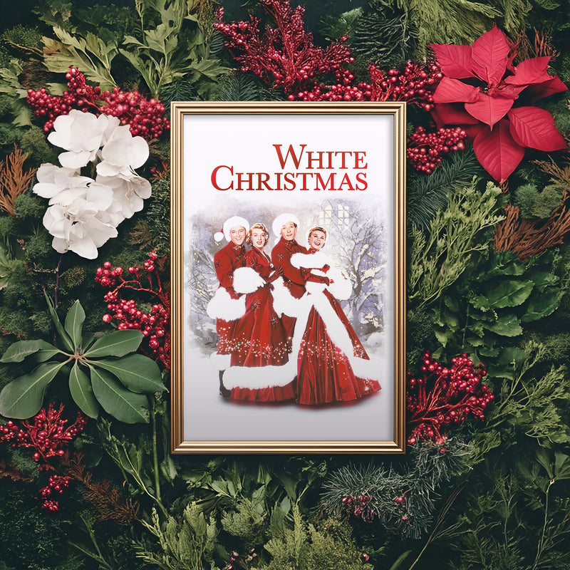 White Christmas Vintage Art Print – Classic Holiday Film Poster (Clean Edition)