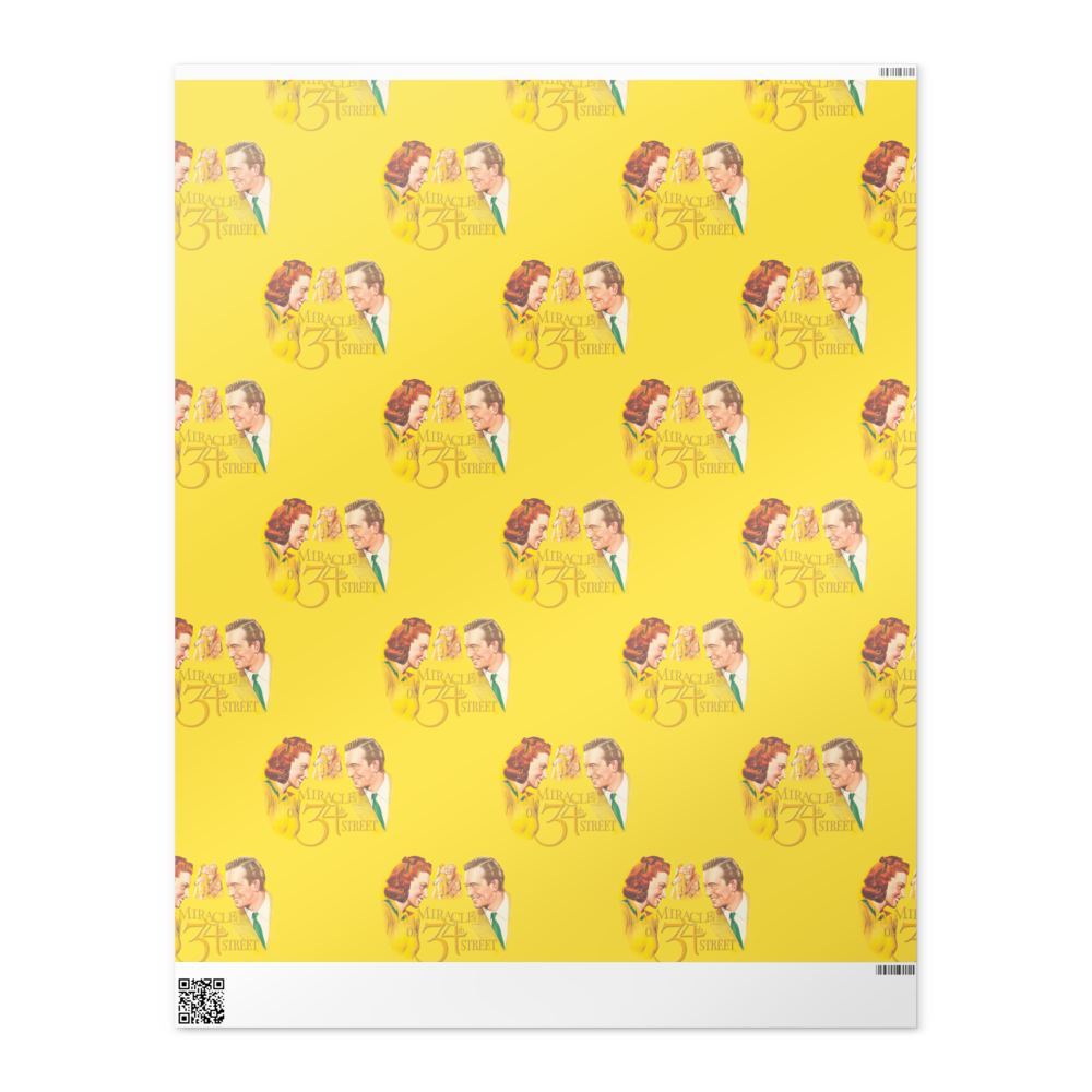 “Miracle on 34th Street” Vintage Wrapping Paper – Classic Christmas Movie Gift Wrap, Retro Holiday Pattern