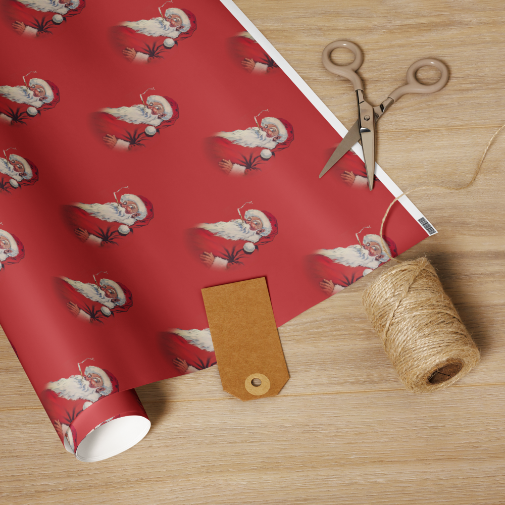 Vintage Smoking Santa Wrapping Paper – Retro Naughty Christmas Gift Wrap, Mid-Century Holiday Pattern