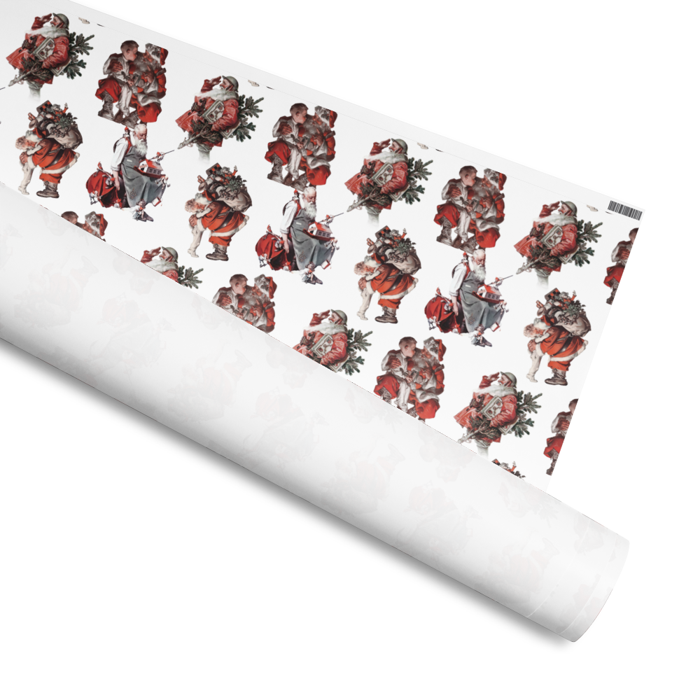 Vintage Santa Claus Wrapping Paper – Retro Christmas Illustration Pattern