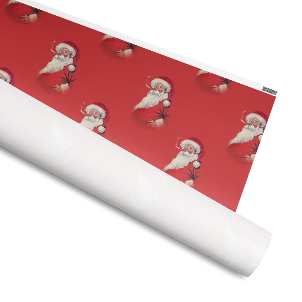 Vintage Smoking Santa Wrapping Paper – Retro Naughty Christmas Gift Wrap, Mid-Century Holiday Pattern