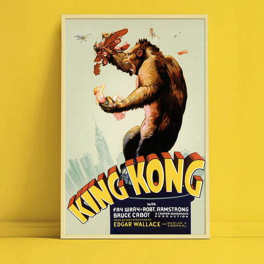 FRAMED-Vintage King Kong Poster • Classic Monster Movie Print • Retro 1933 Film Wall Art • Vintage 1930s Horror Wall Art • Retro Wall Art Gift (Copy)
