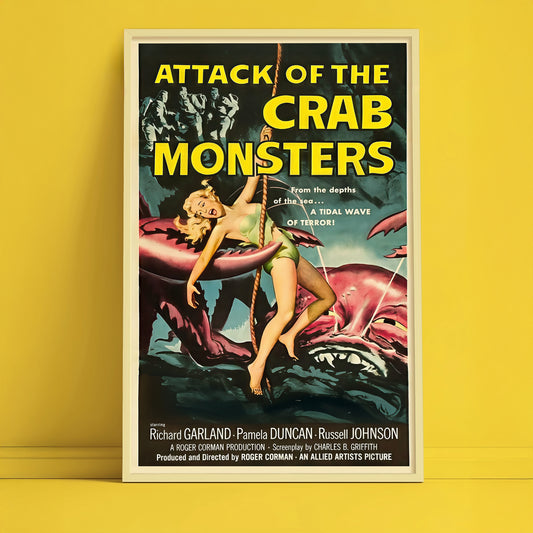 Attack of the Crab Monsters 1957 Vintage Horror Poster • Classic B-Movie Sci-Fi Print • Retro Sea Monster Wall Art